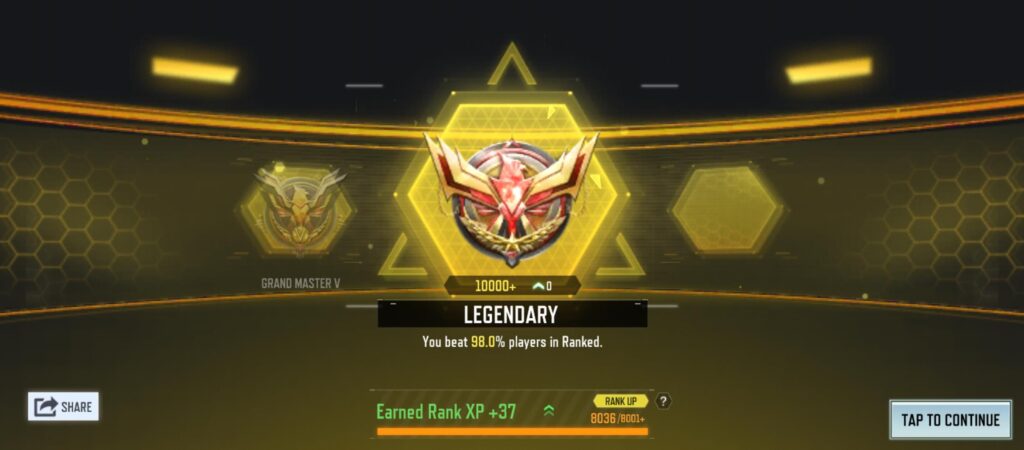What do you do after hitting legendary?