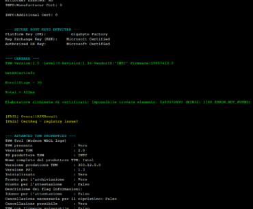 COD Attestation - "BIOS Update Required" - TPM INFO TOOL