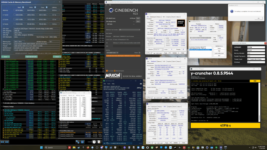 Tested 6400Mhz CL32, 6200Mhz CL30, and now 6000Mhz CL28. Now I understand why they say it’s the sweet spot. Tested 6400Mhz CL32, 6200Mhz CL30, and now 6000Mhz CL28. Now I understand why they say it's the sweet spot.