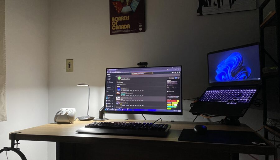 Just bought a laptop mount and reorganized everything