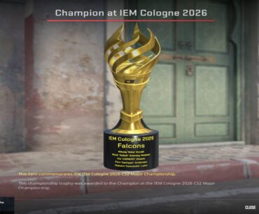 The cologne trophy has been updated to include karrigan!