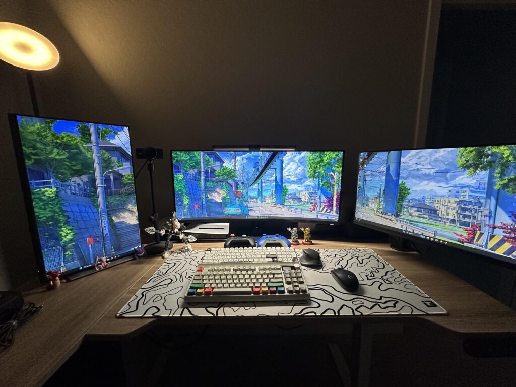 My work, gaming pc, PS5 & Switch 2 & content creation station.