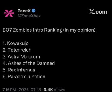 Zonex already saw the final map’s intro no suprise.