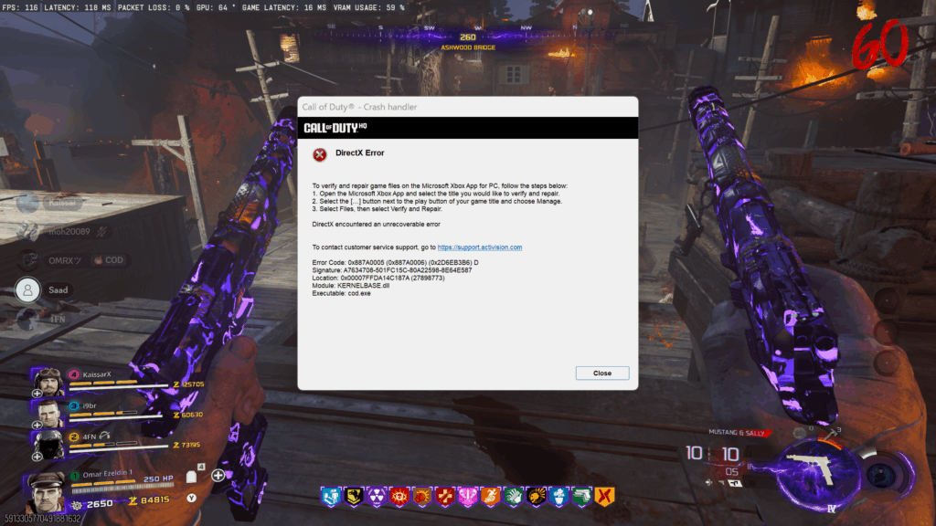 Direct x error [cod]