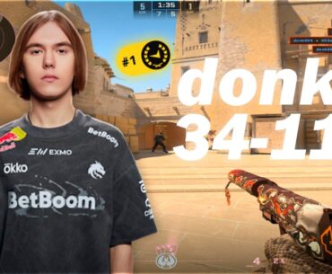 donk (34-11) 5513 ELO - FACEIT TOP #1 | CS2 DEMO POV + VOICECOMMS