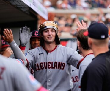Guardians' rookie outfielder Chase Delauter leaves game vs. Padres due to left hamstring tightness