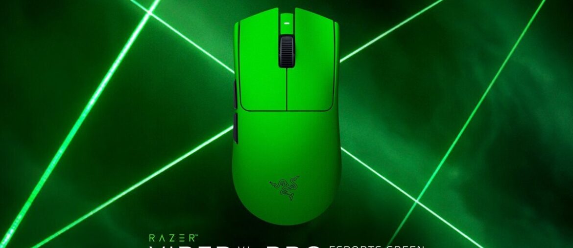 Razer’s “Razer Viper V4 Pro” gaming mouse gets an “Esports Green Edition”! The hugely popular gaming mouse is finally decked out in Razer’s signature green!