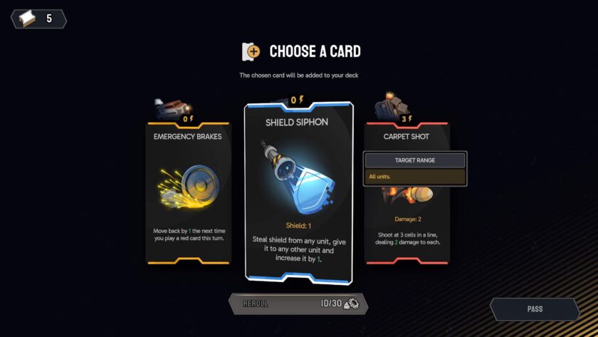Fogpiercer picking a card reward
