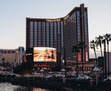 Treasure Island casino-hotel, seen on Friday, Feb. 16, 2024, in Las Vegas. (Madeline Carter/Las ...