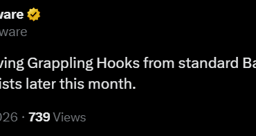 Grappling Hooks gone later this month