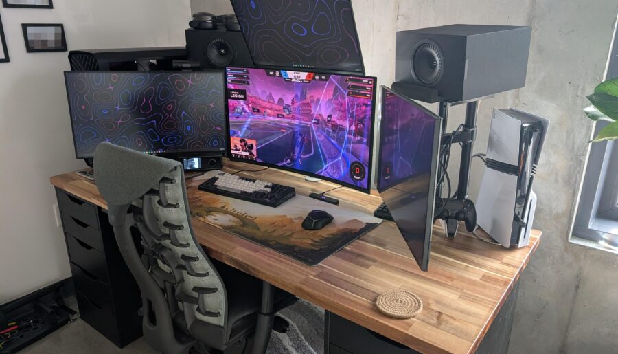 I spend ~12 hours a day here (4x Monitors, RTX 5090 & 9800X3D setup).