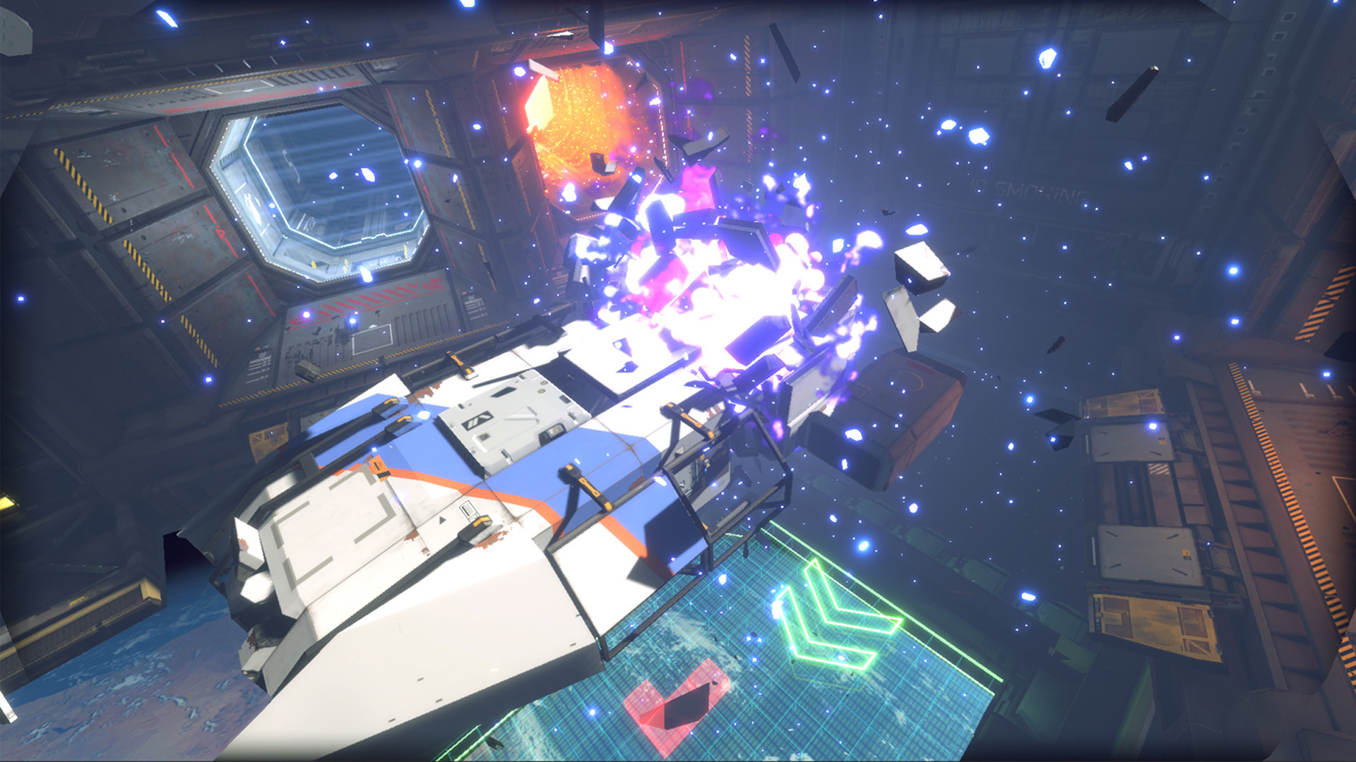 Screenshot from the 2020 space video game "Hardspace: Shipbreaker"