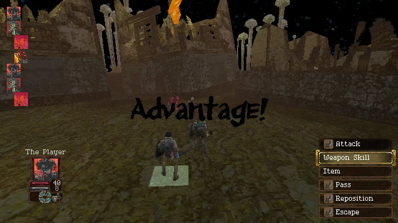 Screenshot of Entropy showing a battle between the party and some demons.