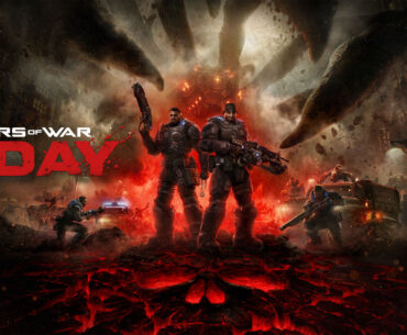 The titlecard for Gears of War: E-Day.