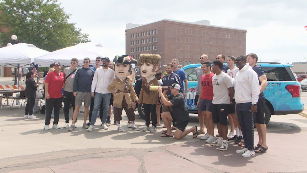 Members of the USA Men’s Handball Team visited Food Truck Friday in downtown Sioux City on...
