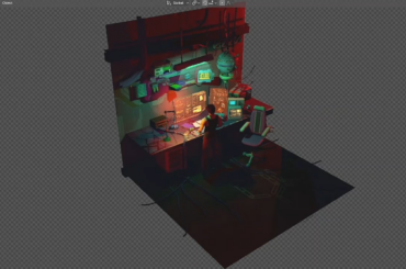 Cyberpunk inspired 3d artwork