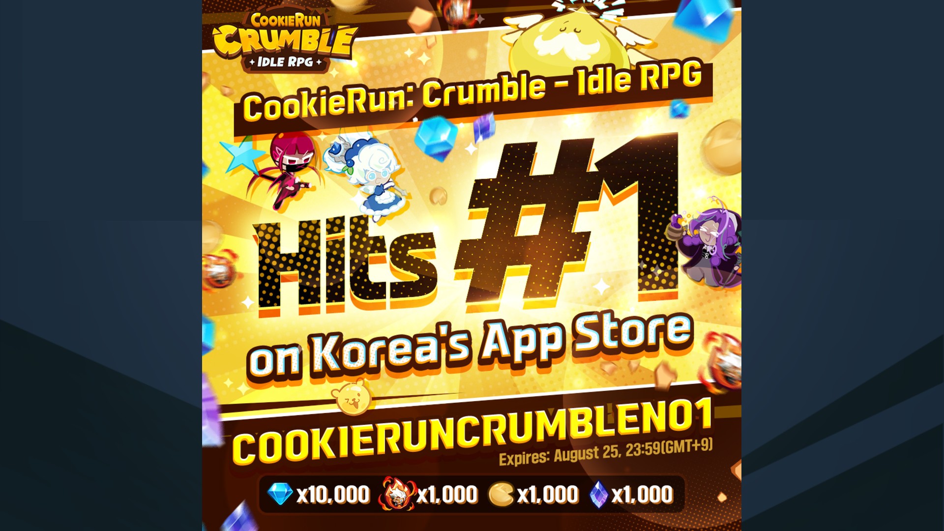 The first Cookie Run Crumble codes