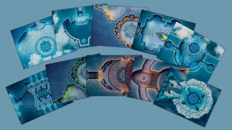 The 10 unique physical and digital maps included in the D&D World of Warcraft Map Pack from Wizards of the Coast.