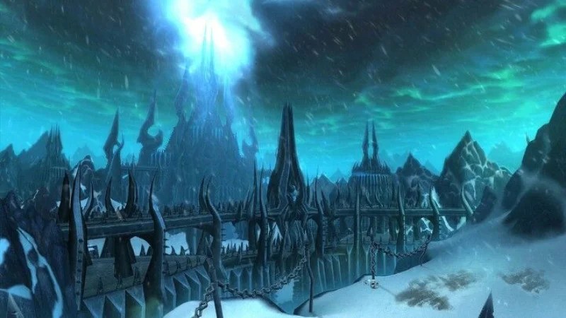 A screengrab of Icecrown Citadel as featured in the World of Warcraft MMORPG.