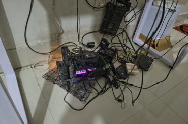 My friend's battle station. At least he put an anti static bag under the mobo.