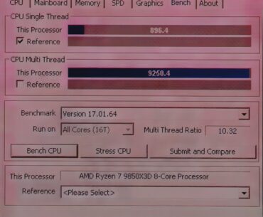 Biggest 9850x3d cpu-z score?