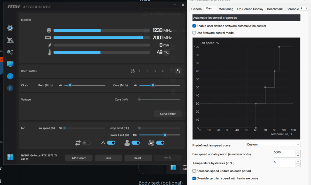 If I want my custom fan curve to apply do I keep both Auto and User defined checked or nah? Only User defined?