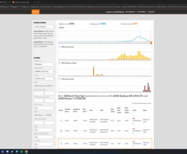 Time Spy Score over 21k on Ryzen 7 5700X3D and RX 6950XT (TOP 1 result)