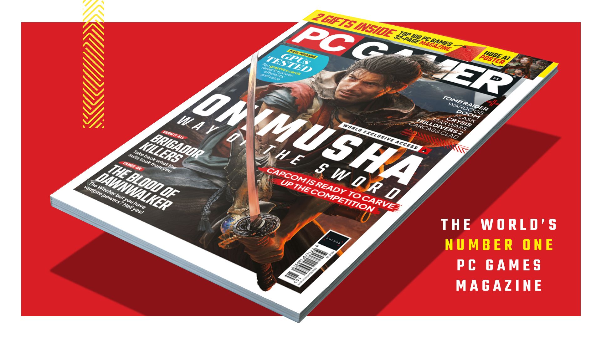 PC Gamer magazine’s new issue is on sale now: Onimusha: Way of the Sword, with a huge A1 poster and Top 100 games mini-mag PC Gamer magazine's new issue is on sale now: Onimusha: Way of the Sword, with a huge A1 poster and Top 100 games mini-mag