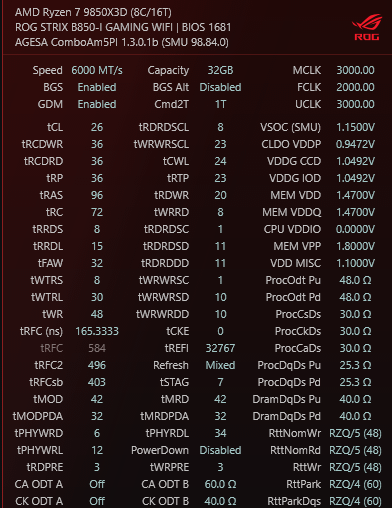 RAM timings help for already toasty DDR5 Dual Rank kit