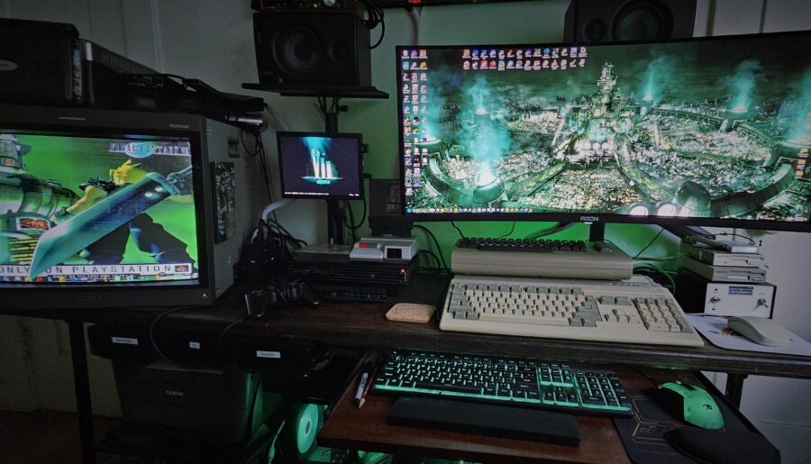 I tried to organize it so the center area can swap consoles in and out with limited effort. I can also serve as a test bench area for repairs, the mini monitor is useful for that.