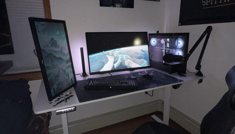 STANDING DESK CABLE MANAGEMENT COMPLETED