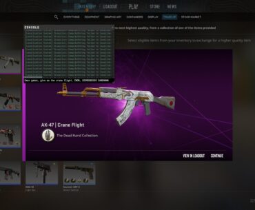Apparently typing prayers to gaben in the command box and then revealing the trade-up result works