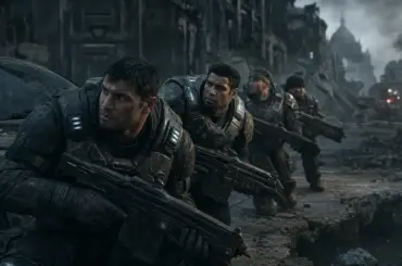 A player tries Gears of War: E-Day at a Gamescom demo station in Cologne.