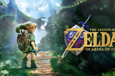 young link looking back over his shoulder while entering a forrest