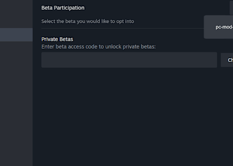 Steam PC Mod Preview opt-in