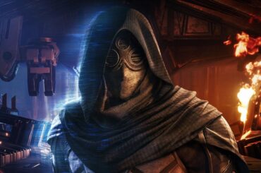 A Dune character in hood and mask