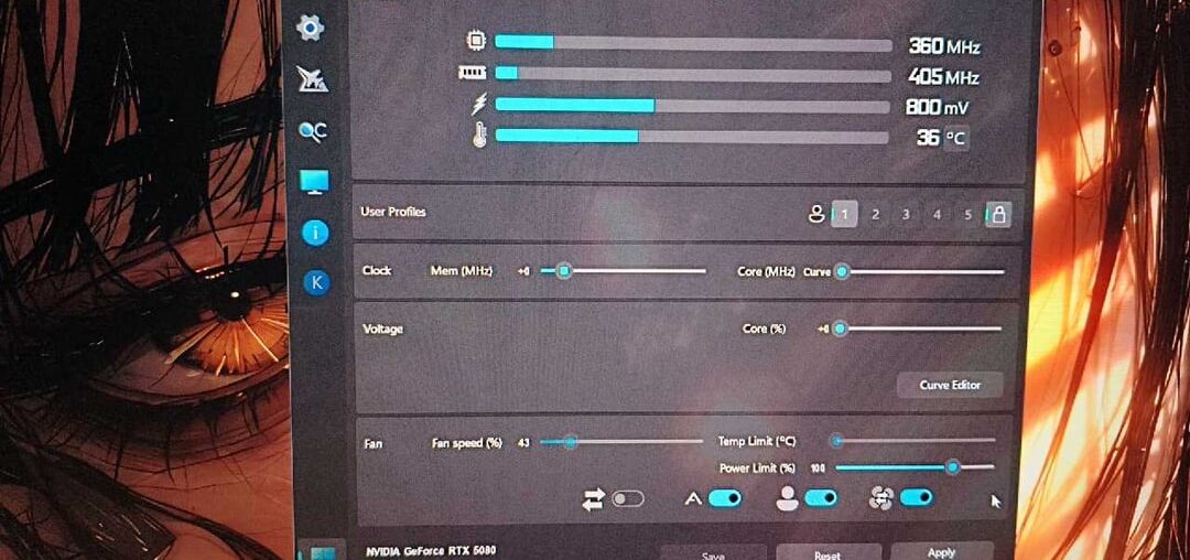 RTX 5080 Zotac AMP Extreme Infinity – Stable & Low-Temp Undervolt Settings?