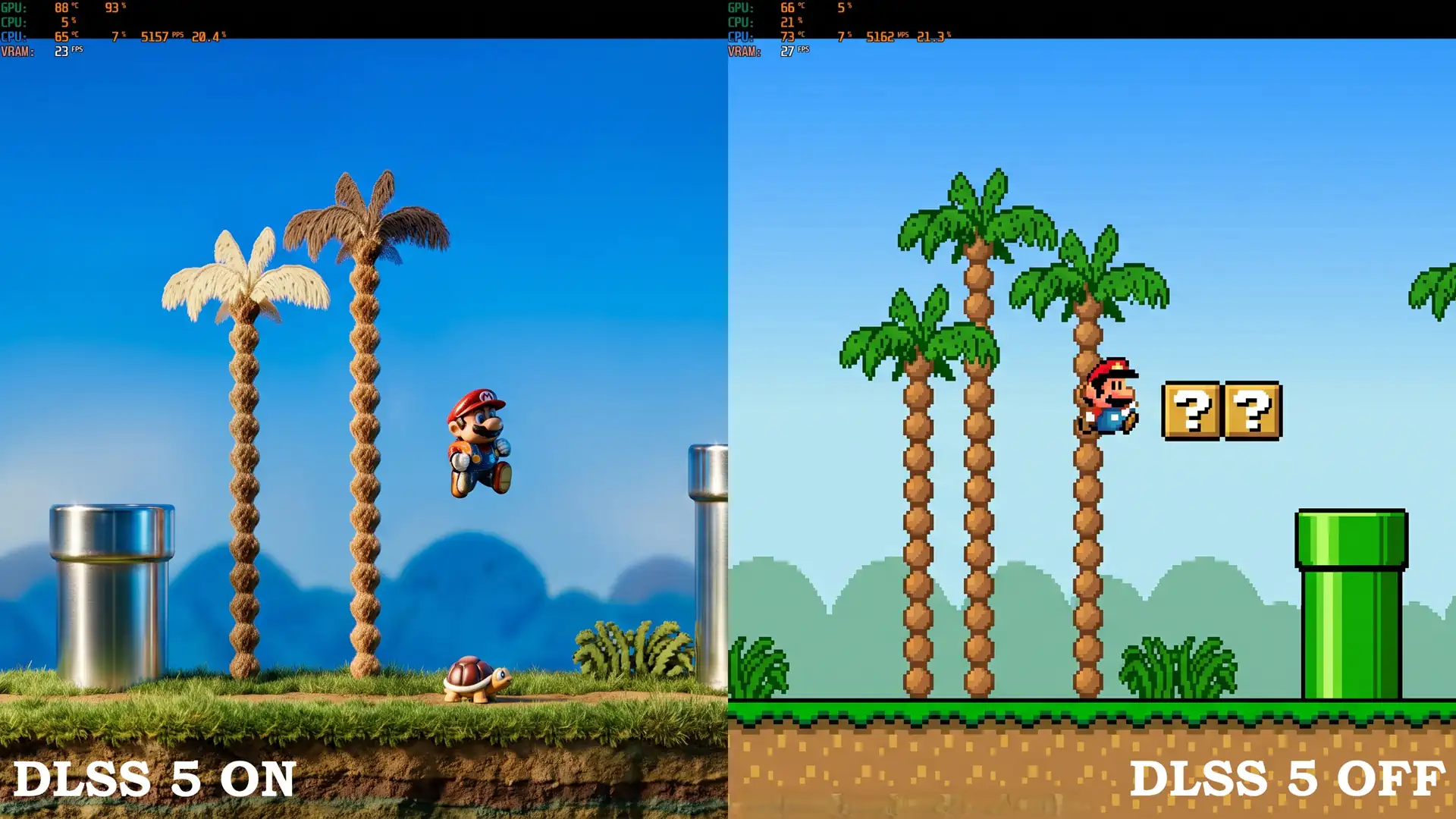 NVIDIA DLSS 5 via DOSBox radically changed the look of 1985's Super Mario Bros.